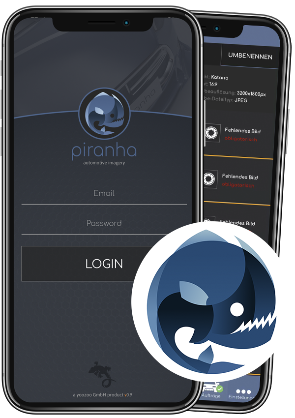 Fahrzeugfreisteller per Piranha App